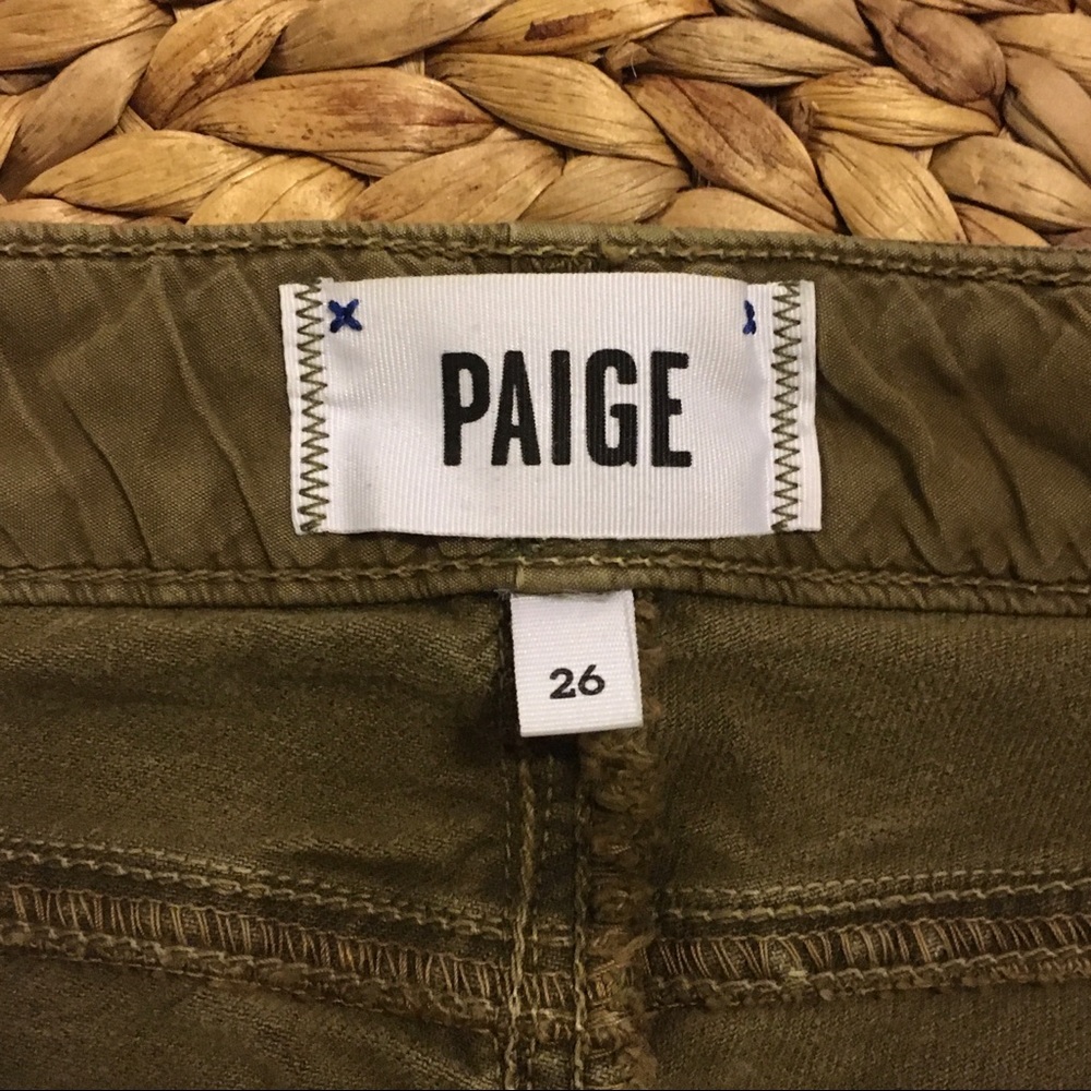 PAIGE ARMY GREEN ZIP-LEG MARLEY JEANS—LIKE NEW!!! - Picture 4 of 8